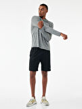 Slim Fit Uzun Kollu Kapüşonlu Spor Sweatshirt