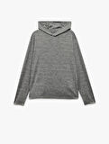 Slim Fit Uzun Kollu Kapüşonlu Spor Sweatshirt