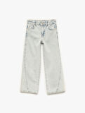 Pamuklu Cepli Geniş Paça Denim Pantolon