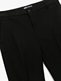 Düğmeli Cep Detaylı Slim Fit Kumaş Pantolon