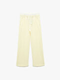 Beli Bağcıklı Bürümcük Kumaş Basic Geniş Paça Pantolon
