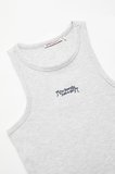 Slim Fit Nakış Detaylı Crop Halter Yaka Atlet Pijama Üstü