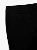 Viskon Kumaş Slim Fit Cepli Capri Pantolon