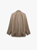 Kruvaze Yaka Uzun Kollu Oversize Blazer Ceket
