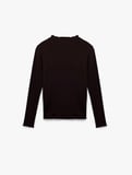 Kaşkorse Viskon Slim Fit Uzun Kollu Hafif Dik Yaka Tişört