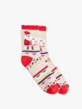 Havlu Yılbaşı Temalı Soket Çorap