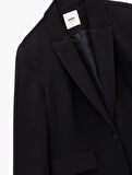 Kruvaze Yaka Kapaklı Cep Detaylı Uzun Kollu Blazer Ceket