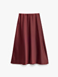 Standart Bel Kloş Midi Boy Saten Etek