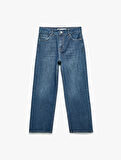 Pamuklu Düz Paça Cepli Jean Pantolon - Straight Jeans