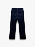 Normal Bel İspanyol Paça Denim Pantolon - Flare Jeans