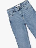 Pamuklu Dar Kesim Normal Bel Jean Pantolon - Slim Straight Fit Jean