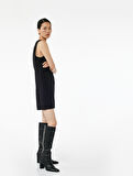Slim Fit Kolsuz Bisiklet Yaka Mini Elbise