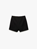 Regular Fit Kruvaze Mini Şort Etek