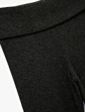 Viskon Karışımlı Yüksek Bel İspanyol Paça Tayt Pantolon