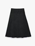 Dikiş Detaylı A Kesim Midi Etek