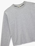 Uzun Kollu Bisiklet Yaka Basic Sweatshirt