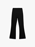 Slim Fit Yırtmaç Detaylı İspanyol Paça Pantolon