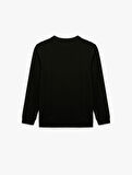 Pamuklu Uzun Kollu Basic Bisiklet Yaka Sweatshirt