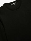 Pamuklu Uzun Kollu Basic Bisiklet Yaka Sweatshirt