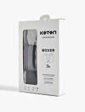 Pamuklu Şerit Detaylı Basic 3'lü Boxer Seti