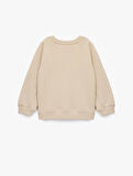 Pamuklu Uzun Kollu Bisiklet Yaka Basic Sweatshirt