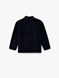 Uzun Kollu Cepli Dik Yaka Fermuarlı Polar Sweatshirt