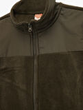 Uzun Kollu Cepli Dik Yaka Fermuarlı Polar Sweatshirt
