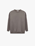 Rahat Kalıp Uzun Kollu Bisiklet Yaka Pamuklu Basic 2'li Sweatshirt Seti