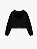 Şardonlu Uzun Kollu Fermuarlı Kapüşonlu Oversize Sweatshirt