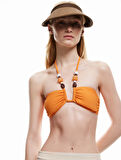 Straplez Aksesuarlı Bikini Üstü