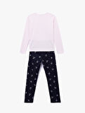 Pamuklu Bisiklet Yaka Uzun Kollu Pijama Takımı