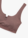 Kolsuz V Yaka Kaplı Sporcu Sütyeni