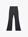 Slim Fit Düğmeli İspanyol Paça Kumaş Pantolon