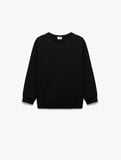 Uzun Kollu Bisiklet Yaka Basic Sweatshirt