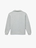 Rahat Kalıp Modal Kumaş Uzun Kollu Polo Yaka Sweatshirt