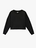 Uzun Kollu Bisiklet Yaka Oversize Spor Sweatshirt