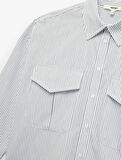Regular Fit Pamuklu Uzun Kollu Klasik Yaka Kapaklı Çift Cep Detaylı Gömlek