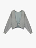 Modal Kumaş Kayık Yaka Uzun Kollu Arkası Pencere Detaylı Sweatshirt