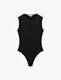 Slim Fit Kolsuz Bisiklet Yaka Bodysuit