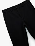 Slim Fit Cep Detaylı Düğmeli Esnek Kumaş Pantolon