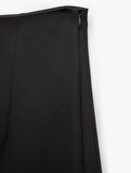 Yüksek Bel Culotte Fit Kısa Geniş Paça Kumaş Pantolon