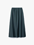 Standart Bel Regular Fit Saten Midi Etek