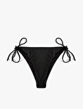 Düşük Bel Arkası Drape Detaylı İpli Brazilian Bikini Altı