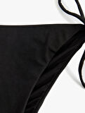 Düşük Bel Arkası Drape Detaylı İpli Brazilian Bikini Altı