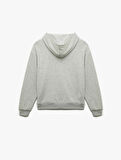 Fermuarlı Kapüşonlu Kanguru Cepli Uzun Kollu Oversize Spor Sweatshirt