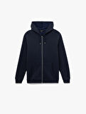 Uzun Kollu Fermuarlı Kanguru Cepli Kapüşonlu Oversize Spor Sweatshirt