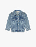 Pamuklu Kapaklı Cepli Düğmeli Uzun Kollu Denim Ceket
