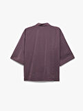 Modal Kumaş Cepli 3/4 Geniş Kollu Kimono