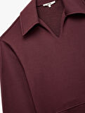 Regular Fit Üç İplik Uzun Kollu Polo Yaka Sweatshirt