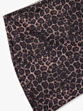Yüksek Bel Slim Fit Leopar Baskılı Spor Şort Etek